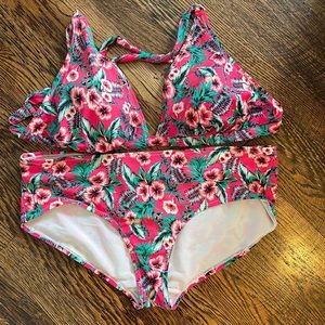 Swimsuits For All Hawaiian Print Bikini (top and bottom)